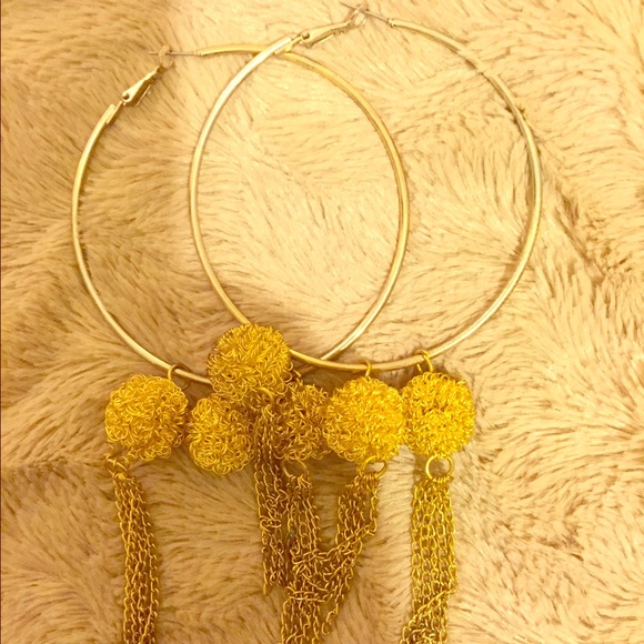 Custom gold Richgirlz hoop earrings