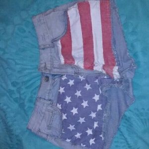 !EVERYTHING $5! High waisted American flag shorts