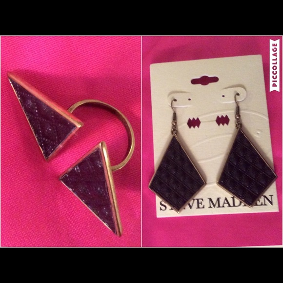 STEVE MADDEN EARRINGS AND RING SET - Picture 1 of 3