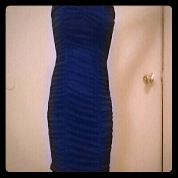 A blue sparkling dress