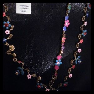NWT fresh flowers colorful necklace only