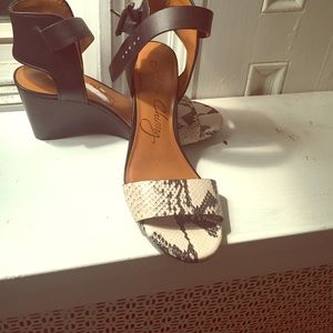 Arturo Chiang, Size 8, dressy wedge ankle-straps