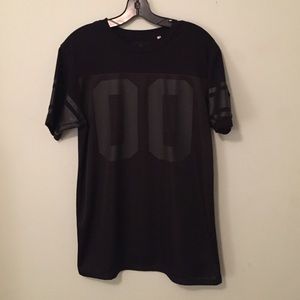 Black Mesh/Cotton Jersey Tee