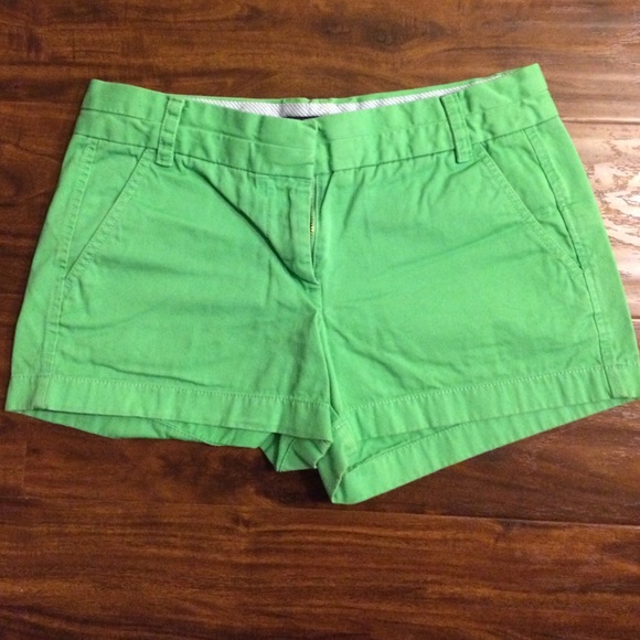 Green J. Crew Chino Shorts