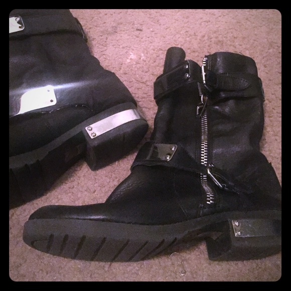 Black Leather Aldo Boots