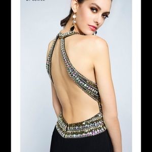 Crystal beaded halter neck PROM STUNNER !! SIZE 0