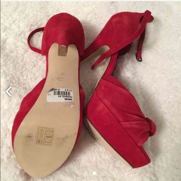 ALDO Red Peep Toe Heels - Picture 2 of 2