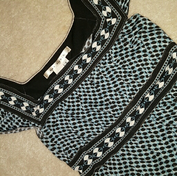 Max studio teal black empire waist dress - Picture 2 of 4