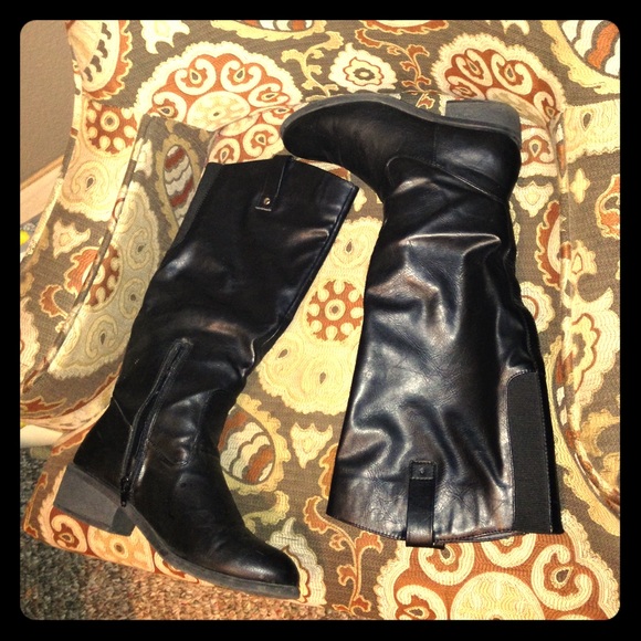 Pink & Pepper black riding boots