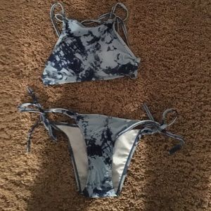 Blue tie dye swimsuit