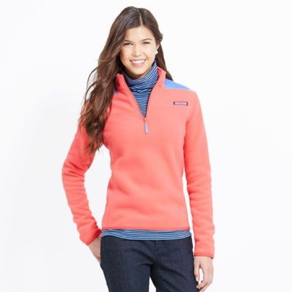 Vineyard Vines coral colored fleece shep shirt - Picture 2 of 3