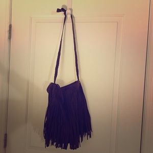 Fringe cross body purse