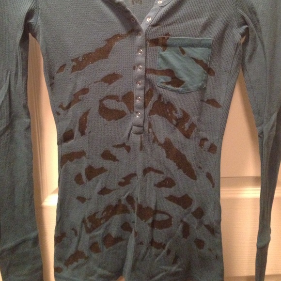 SALE! Darkteal longsleeve tee/thermal shirt - Picture 2 of 4