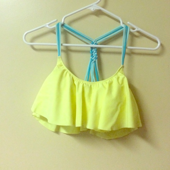 PINK Victoria's Secret Other - PINK yellow flowy top with blue racer back.