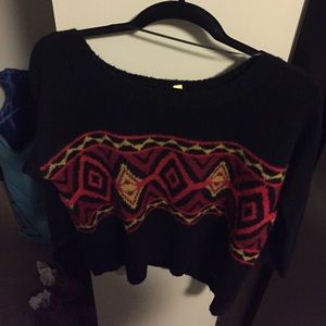Black crew neck sweater