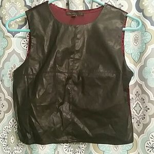 SOLD Leather/Velvet Urban Outfitters Crop Top