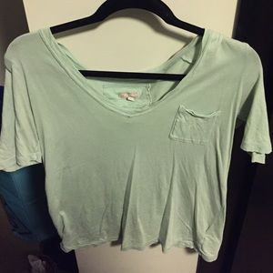 Green V-neck Tee