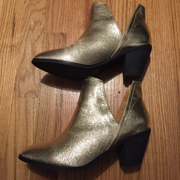 NASTYGAL Gold Booties