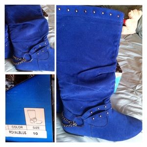 Royal Blue faux suede boots! Beautiful!