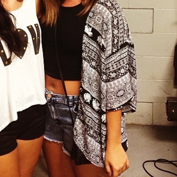 Elephant print kimono