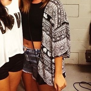 Elephant print kimono