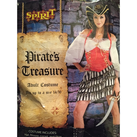 Spirit Halloween Pirate Costume Size: up to 14/16