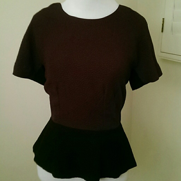 NWOT Walter Baker purple/black peplum top XS