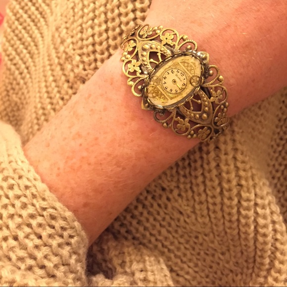*PRICEDROP* VINTAGE ANTIQUE Brass watch bracelet - Picture 1 of 4