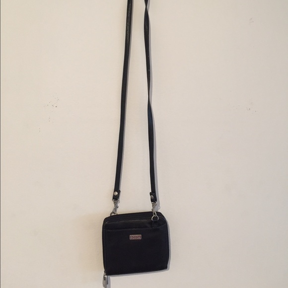 BOSCA CROSS BODY SMALL HANDBAG LEATHER BLACK