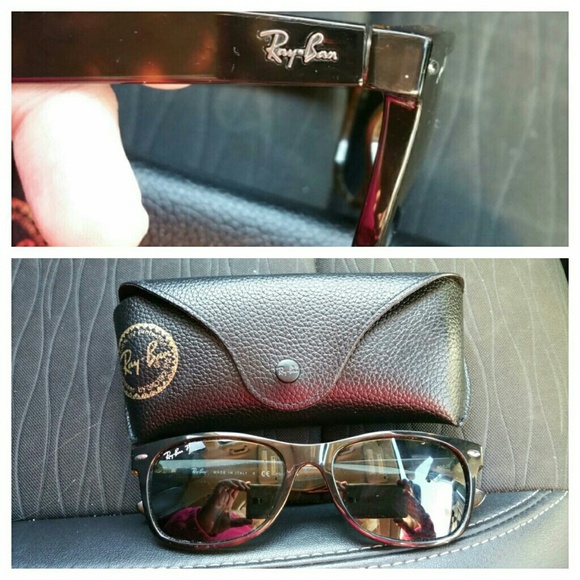 Ray Ban New Wayfarer Tortoise Sunglasses Polorized - Picture 2 of 4