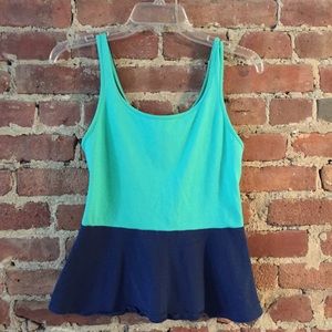 Express Zipper Back Sleeveless Peplum Top