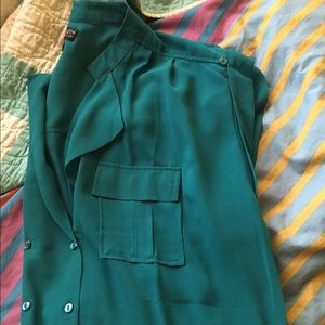 Turquoise sheer dressy top