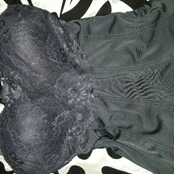 Brand new gray bustier camisole lace satin