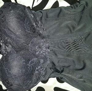 Brand new gray bustier camisole lace satin