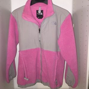 The North Face - Girls LG Pink/Gray Full-Zip