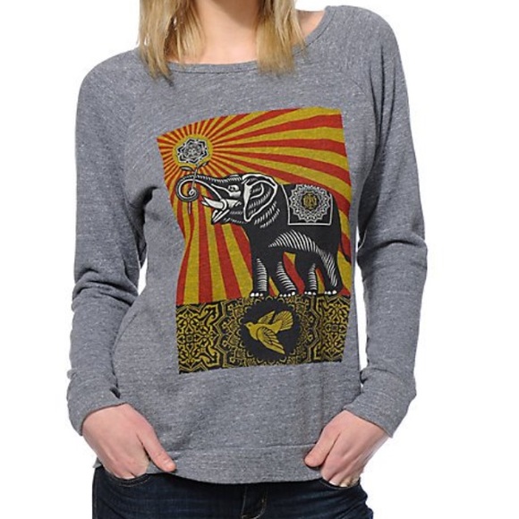NWT Obey elephant crew neck
