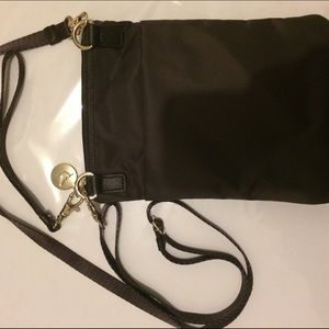 Brown Lo & Sons nylon cross-body mini purse
