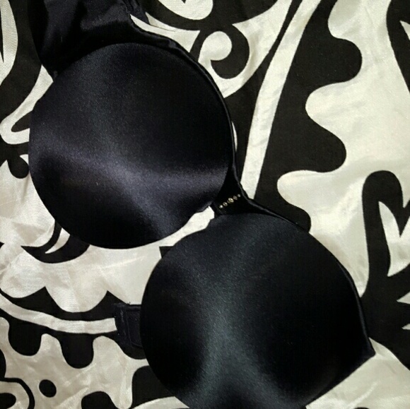 Padded black bra crystals strapless