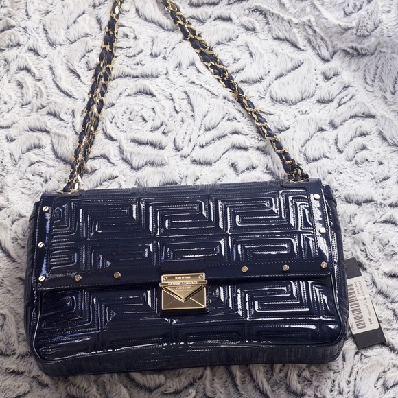 Blue Versace Flap Bag with gold chain strap - Picture 2 of 4