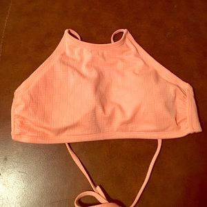 Highneck orange bikini top