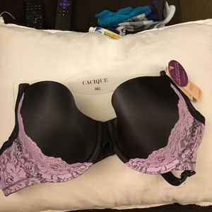 Grey with purple lace t-shirt bra