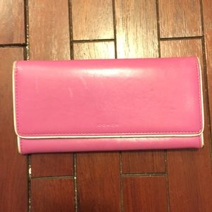 Hot Pink Leather Coach Wallet