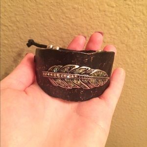 Cute rustic feather bracelet