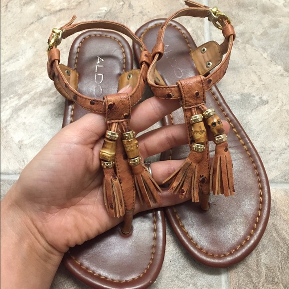 Brown Tassel Aldo Sandals