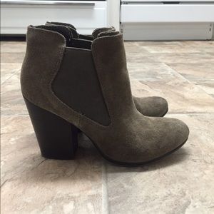 Taupe/Olive Chelsea Suede Ankle Bootie