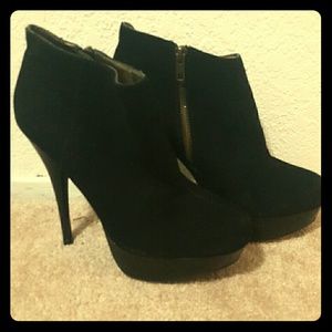 Suede and patent leather