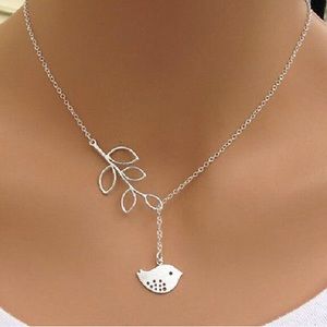 Silver bird & Branch loop Necklace brand new NWT
