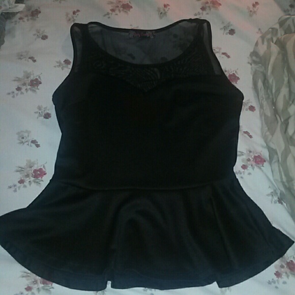 Black peplum top
