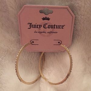 Gold diamond Juicy Couture hoop earrings