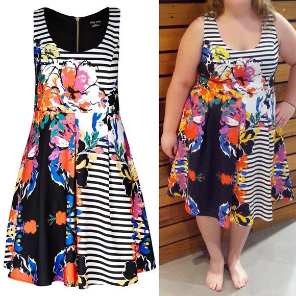 🎀Spring Fit & Flare Dress Plus Sizes - Picture 2 of 3